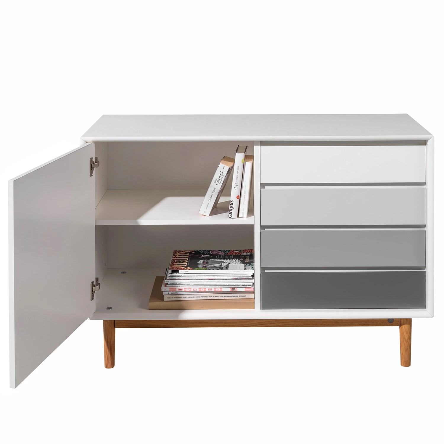 Tom Tailor Commode Color Box - Partiellement en chêne massif - Blanc / Gris clair 2 Tom Tailor Commode Color Box - Partiellement en chêne massif - Blanc / Gris clair – Image 2