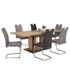 Loftscape Chaise cantilever La Paz II - Microfibre / Métal - Chrome - Gris vintage - Lot de 2 -Meubles de salle à manger Soldes Magasin 1000209406 200402 15485100033 DETAILS P000000001000209406