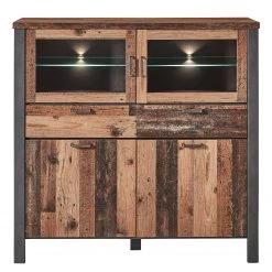 Red Living Buffet haut Blackpool I - Avec éclairage - Imitation bois recyclé / Gris -Meubles de salle à manger Soldes Magasin 1000209806 200430 06444500047 DETAILS P000000001000209806