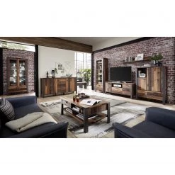 Red Living Vitrine Blackpool II - Avec éclairage - Imitation bois recyclé / Gris -Meubles de salle à manger Soldes Magasin 1000209816 210331 08333400014 MOOD DETAILS P000000001000209816 mood