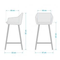 Jack & Alice Chaise de Bar Beebe - Vert foncé -Meubles de salle à manger Soldes Magasin 1000210862 200814 11090400010 SKETCH DETAILS P000000001000210862 sketch