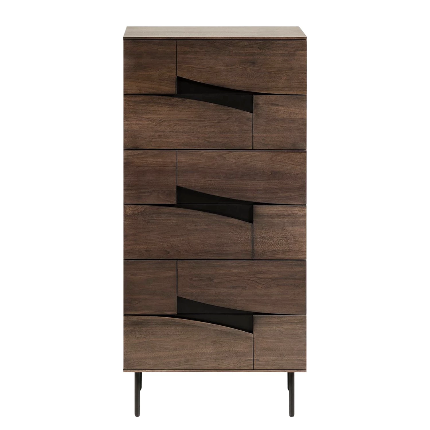 Red Living Commode Kluuvi II - Placage en bois véritable - Noyer / Noir 3 Red Living Commode Kluuvi II - Placage en bois véritable - Noyer / Noir – Image 3