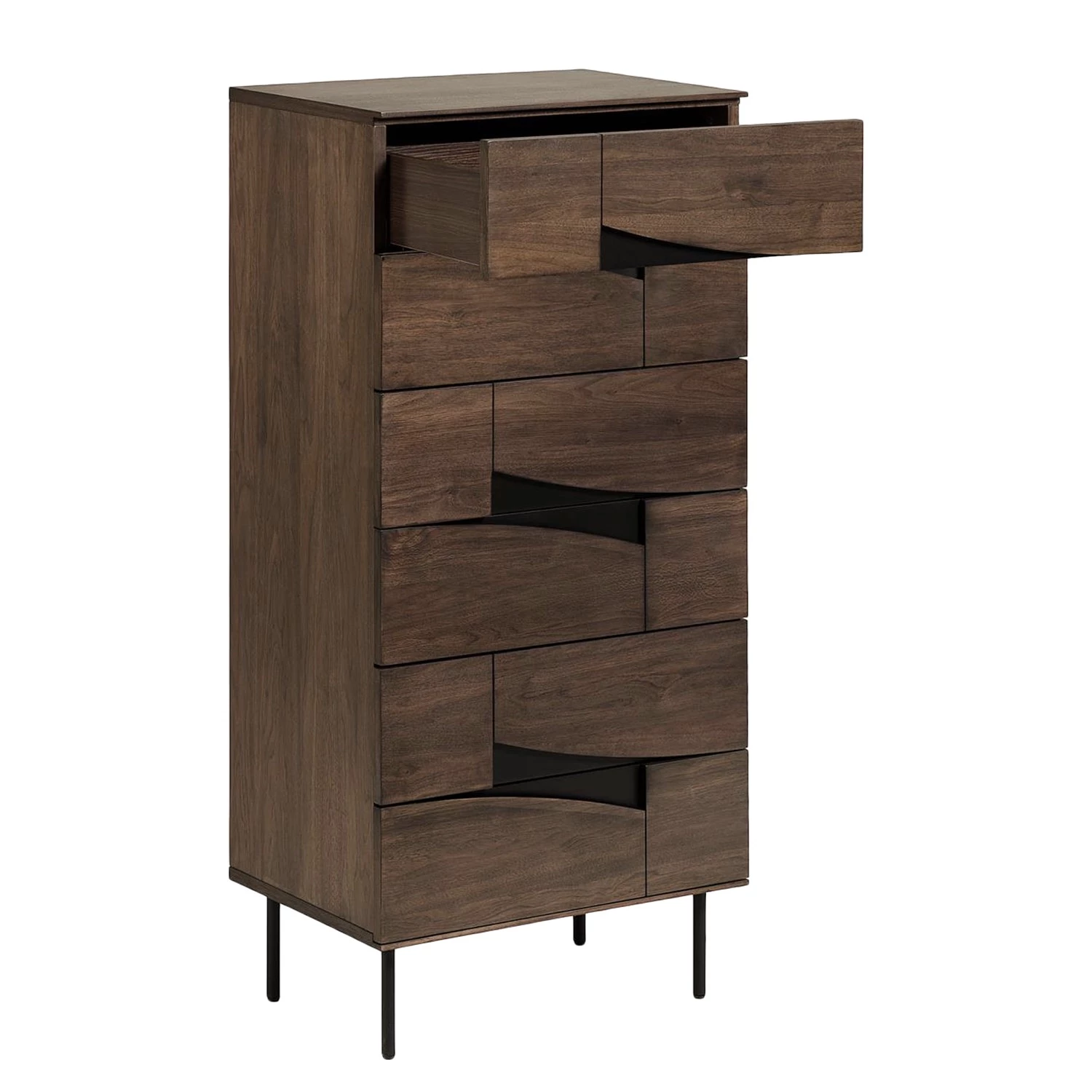 Red Living Commode Kluuvi II - Placage en bois véritable - Noyer / Noir 6 Red Living Commode Kluuvi II - Placage en bois véritable - Noyer / Noir – Image 6