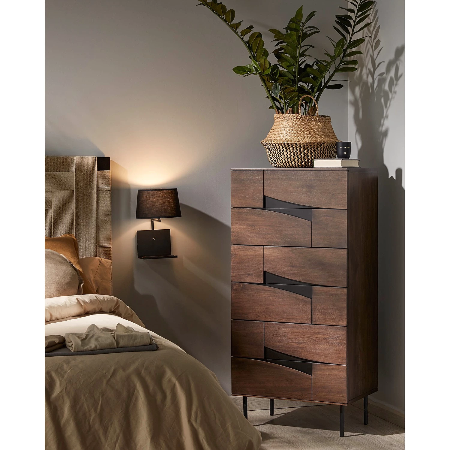 Red Living Commode Kluuvi II - Placage en bois véritable - Noyer / Noir 2 Red Living Commode Kluuvi II - Placage en bois véritable - Noyer / Noir – Image 2