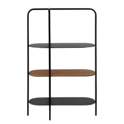 Red Living Étagère Laukaa - Acier / Placage en bois véritable - Noir / Noyer 9 Red Living Étagère Laukaa - Acier / Placage en bois véritable - Noir / Noyer -Meubles de salle à manger Soldes Magasin 1000210882 200625 07314500002 DETAILS P000000001000210882