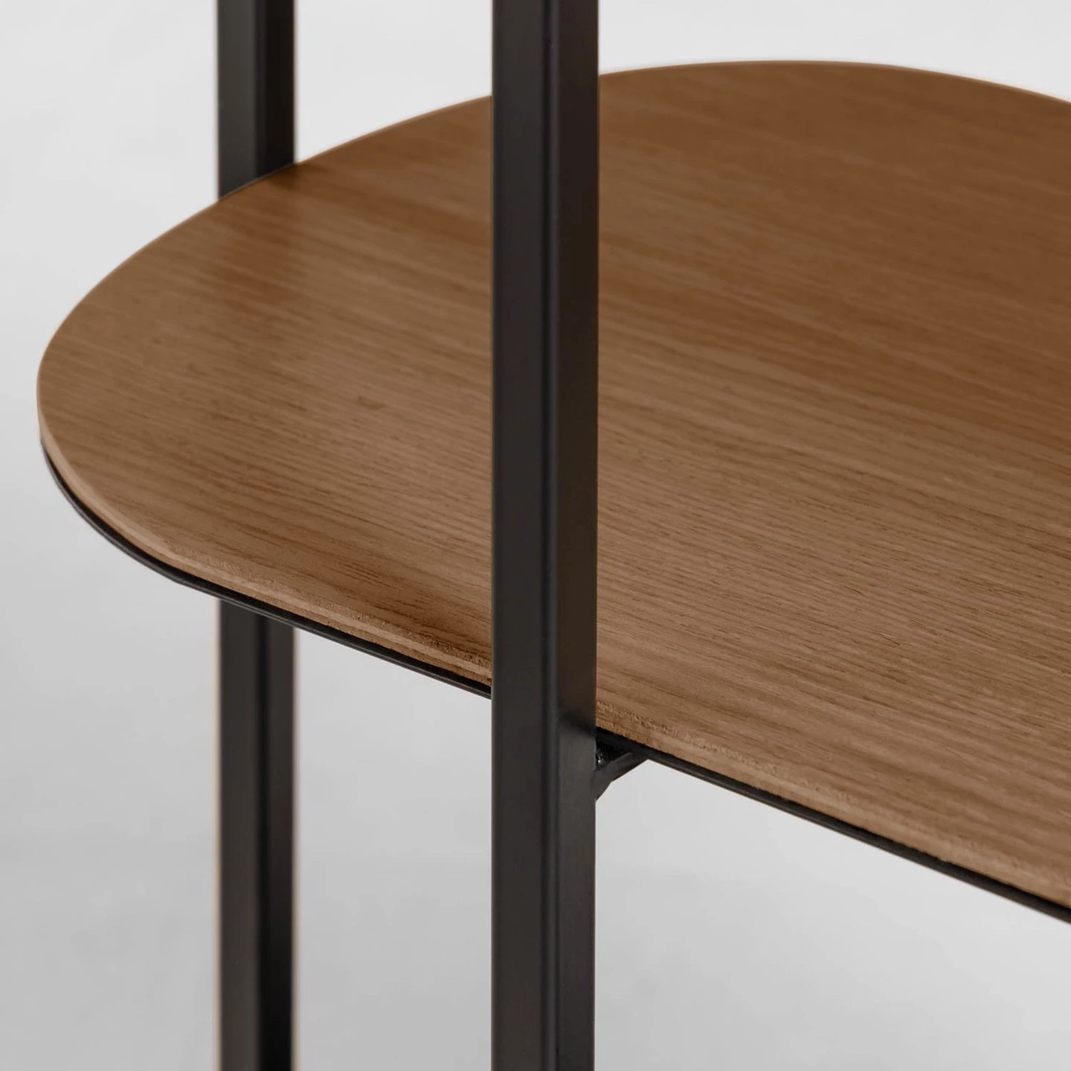 Red Living Étagère Laukaa - Acier / Placage en bois véritable - Noir / Noyer 6 Red Living Étagère Laukaa - Acier / Placage en bois véritable - Noir / Noyer – Image 6