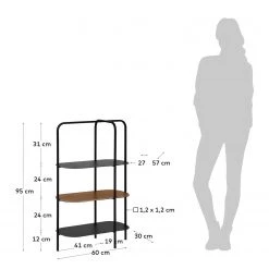 Red Living Étagère Laukaa - Acier / Placage en bois véritable - Noir / Noyer 13 Red Living Étagère Laukaa - Acier / Placage en bois véritable - Noir / Noyer -Meubles de salle à manger Soldes Magasin 1000210882 200625 07315000006 SKETCH DETAILS P000000001000210882 sketch