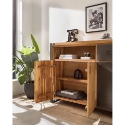 Ars manufacti Buffet Manchester VII - Acacia massif / Métal - Acacia / Anthracite -Meubles de salle à manger Soldes Magasin 1000210965 210121 12574800029 DETAILS P000000001000210965