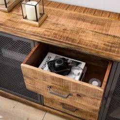 Ars manufacti Buffet Hunter II - Manguier massif / Métal - Manguier / Gris bleu -Meubles de salle à manger Soldes Magasin 1000211063 210219 10173400003 DETAILS P000000001000211063