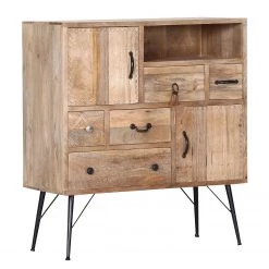 Red Living Commode Latta - Manguier massif / Métal - Manguier / Noir