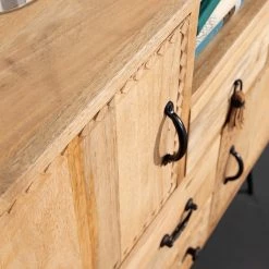 Red Living Commode Latta - Manguier massif / Métal - Manguier / Noir -Meubles de salle à manger Soldes Magasin 1000211450 220316 031 DETAILS P000000001000211450