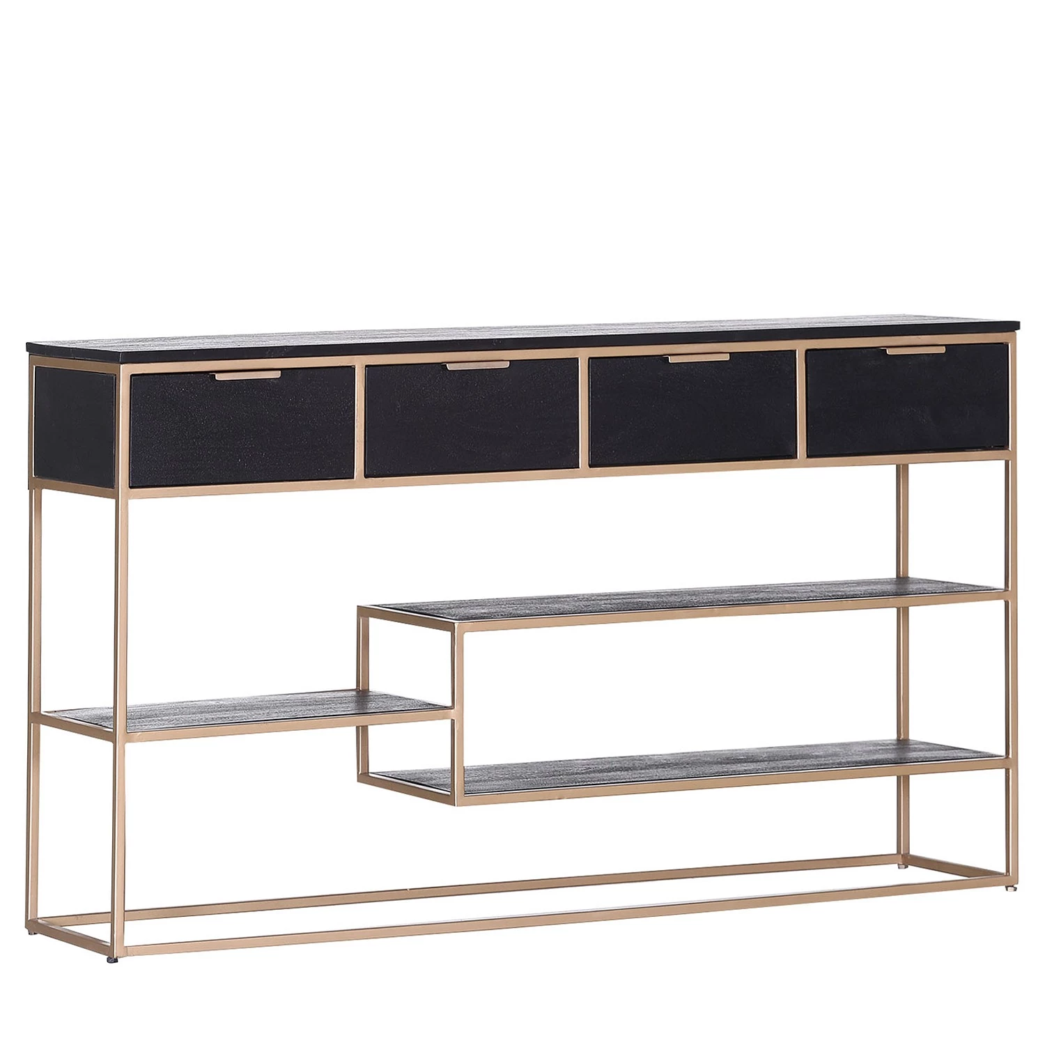 Jack & Alice Console Harbin - Acacia massif / Métal - Acacia noir / Doré 1 Jack & Alice Console Harbin - Acacia massif / Métal - Acacia noir / Doré
