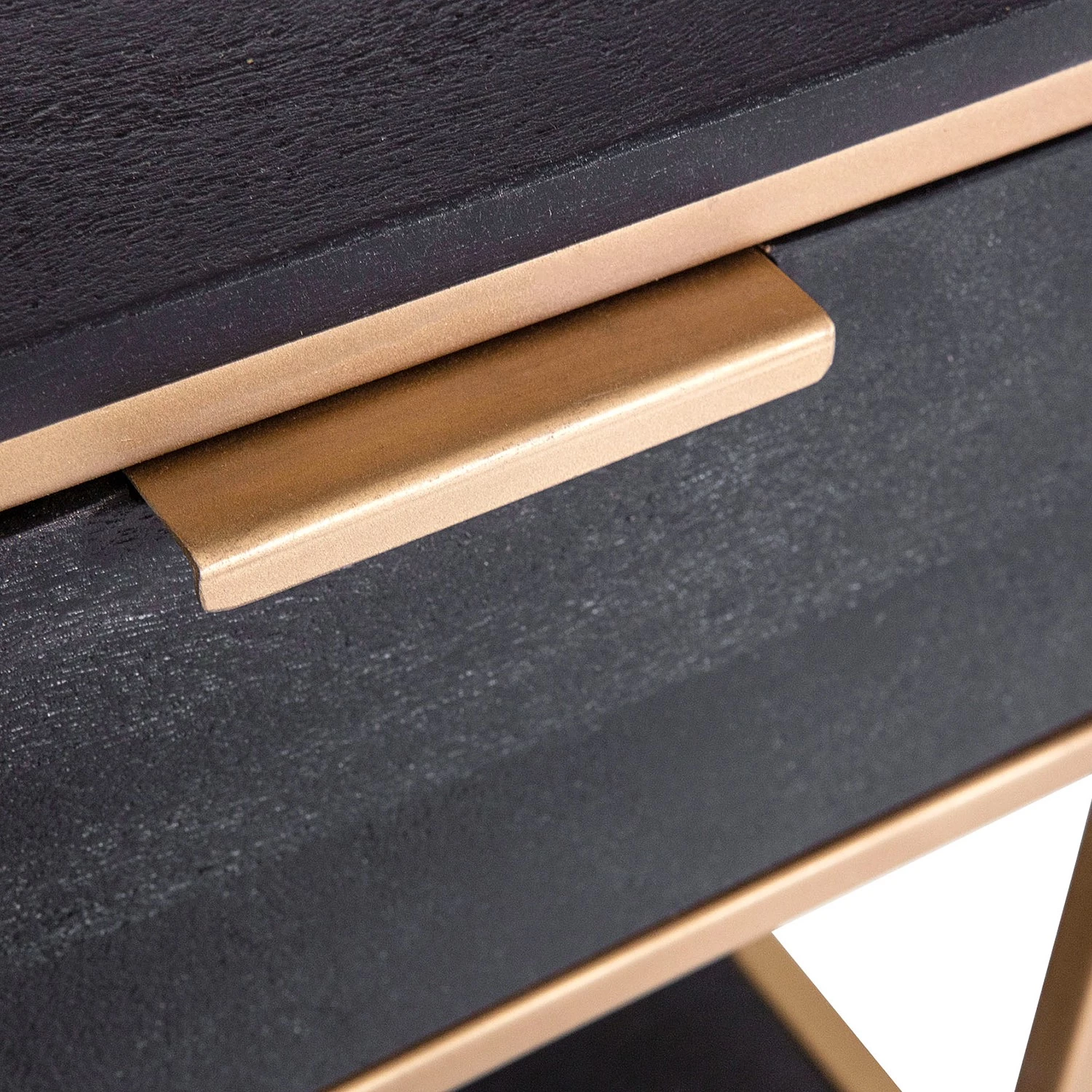 Jack & Alice Console Harbin - Acacia massif / Métal - Acacia noir / Doré 6 Jack & Alice Console Harbin - Acacia massif / Métal - Acacia noir / Doré – Image 6