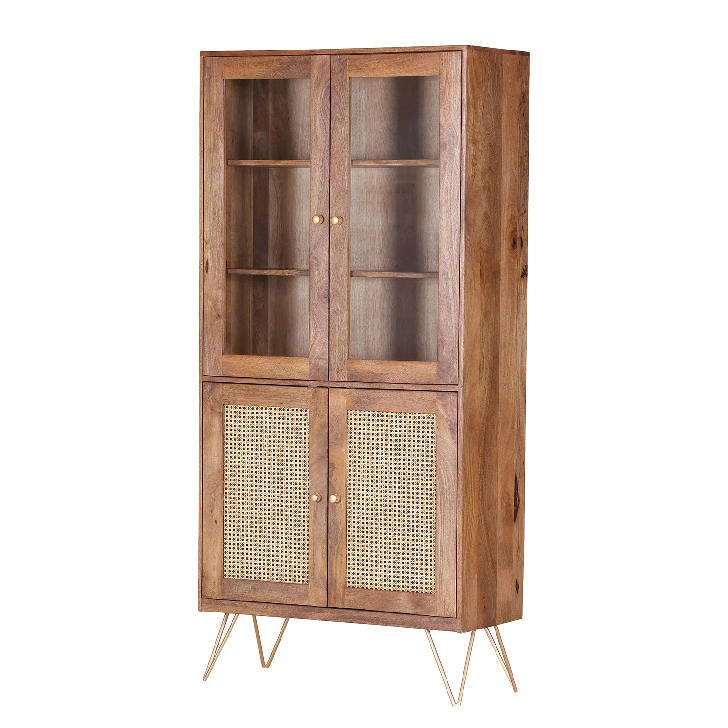 Naturoo Vitrine Nyack - Manguier massif / Vannerie - Manguier / Doré 1 Naturoo Vitrine Nyack - Manguier massif / Vannerie - Manguier / Doré