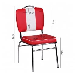 Mooved Chaise Eckero - Imitation cuir / Métal - Chrome - Rouge / Blanc 9 Mooved Chaise Eckero - Imitation cuir / Métal - Chrome - Rouge / Blanc -Meubles de salle à manger Soldes Magasin 1000211715 200506 12472900031 SKETCH DETAILS P000000001000211715 sketch