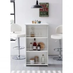 Fredriks Table haute Coburn - Aluminium - Argenté - Blanc -Meubles de salle à manger Soldes Magasin 1000211773 200506 12474200437 MOOD DETAILS P000000001000211773 mood