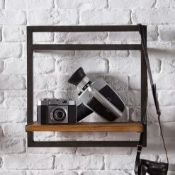 Ars manufacti Étagères murales Manchester II (5 élém.) - Acacia massif / Métal - Acacia / Anthracite -Meubles de salle à manger Soldes Magasin 1000213198 200527 13200900006 DETAILS P000000001000213198