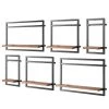 Ars manufacti Étagères murales Manchester IV (6 élém.) - Acacia massif / Métal - Acacia / Anthracite