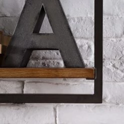 Ars manufacti Étagères murales Manchester V (7 élém.) - Acacia massif / Métal - Acacia / Anthracite -Meubles de salle à manger Soldes Magasin 1000213201 200527 13212400042 DETAILS P000000001000213201