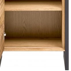 Naturoo Vitine Ironwood - Placage en bois véritable / Métal - Chêne vieilli / Gris -Meubles de salle à manger Soldes Magasin 1000213210 200512 14001500015 DETAILS P000000001000213210