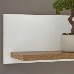 Norrwood Etagère murale Proville - Imitation chêne blanc / Imitation chêne - Largeur : 130 cm -Meubles de salle à manger Soldes Magasin 1000213880 200525 13132500048 DETAILS P000000001000213880