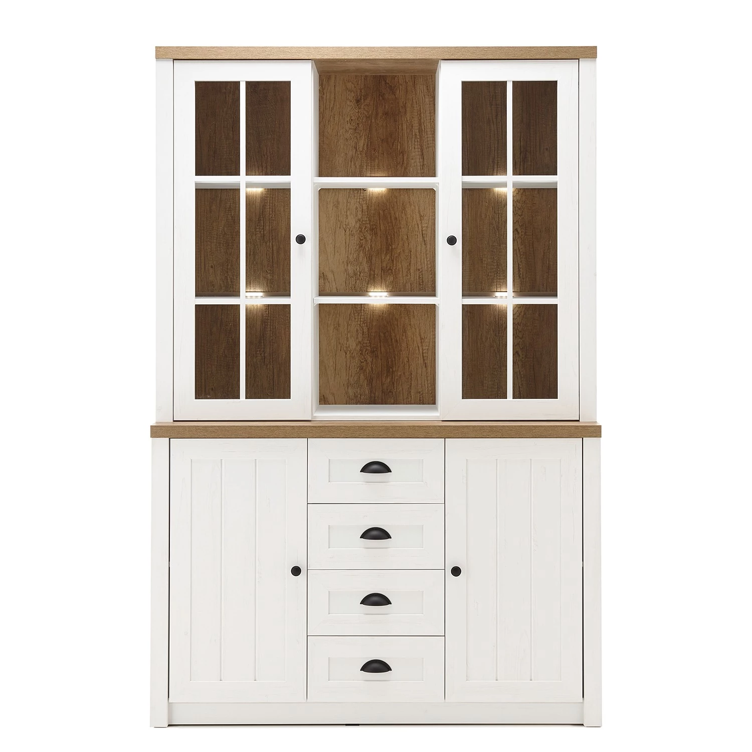 Norrwood Vaisselier Proville II - Imitation chêne blanc / Imitation chêne 4 Norrwood Vaisselier Proville II - Imitation chêne blanc / Imitation chêne – Image 4