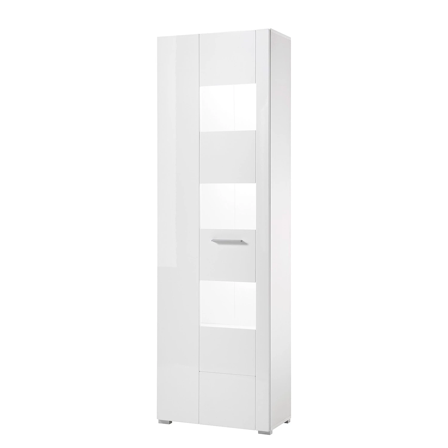 Loftscape Vitrine Cely - Blanc brillant / Blanc mat - Hauteur : 192 cm 1 Loftscape Vitrine Cely - Blanc brillant / Blanc mat - Hauteur : 192 cm