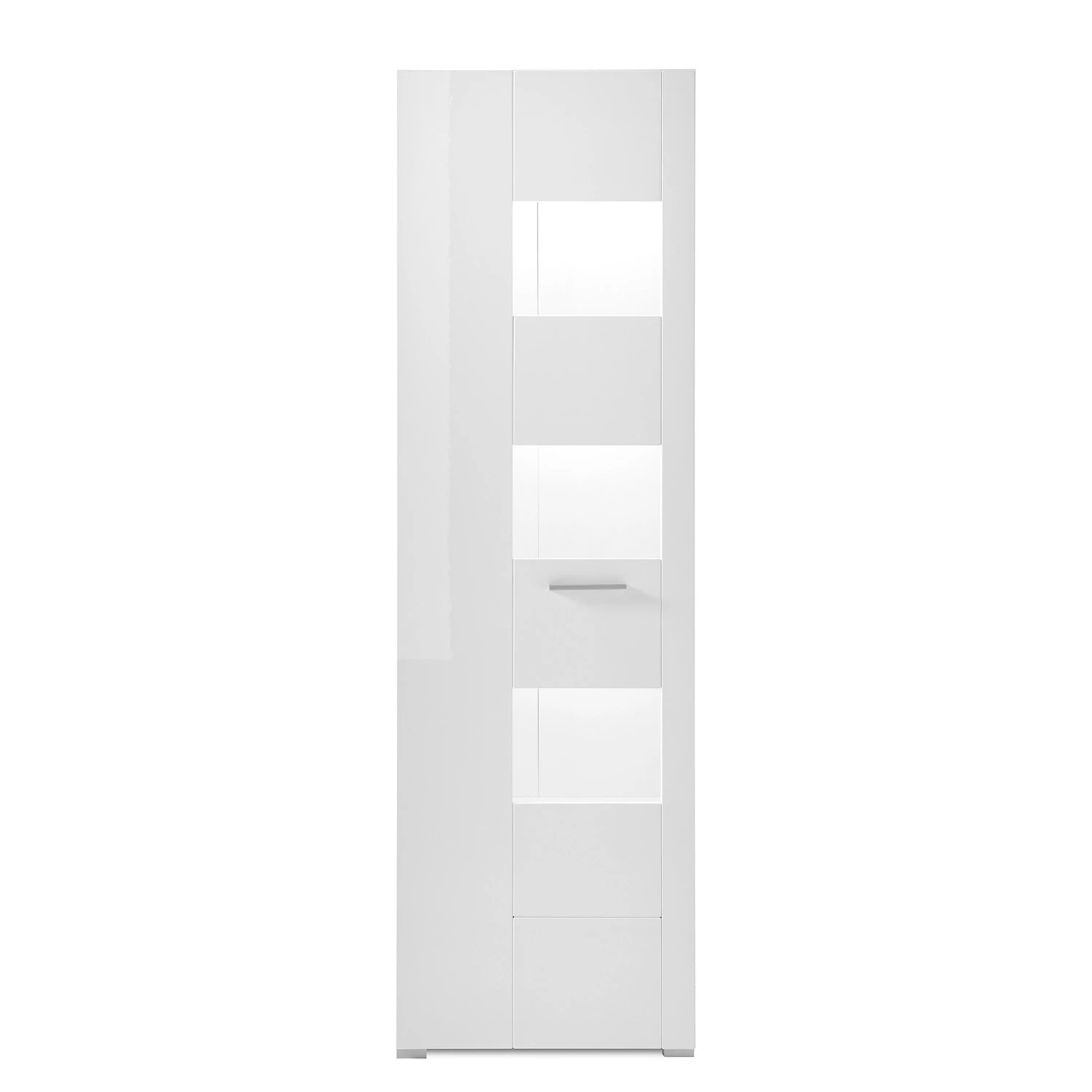 Loftscape Vitrine Cely - Blanc brillant / Blanc mat - Hauteur : 192 cm 4 Loftscape Vitrine Cely - Blanc brillant / Blanc mat - Hauteur : 192 cm – Image 4