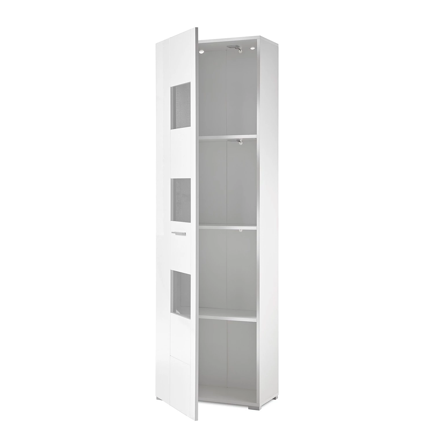 Loftscape Vitrine Cely - Blanc brillant / Blanc mat - Hauteur : 192 cm 5 Loftscape Vitrine Cely - Blanc brillant / Blanc mat - Hauteur : 192 cm – Image 5