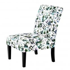 Kayoom Chaises capitonnées Indira II - Tissu / Hêtre massif - Noir / Vert et blanc