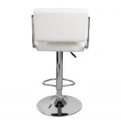 Kayoom Chaises de bar Midnight II (lot de 2) - Imitation cuir / Métal - Chrome - Blanc -Meubles de salle à manger Soldes Magasin 1000214197 200529 06043800150 DETAILS P000000001000214197