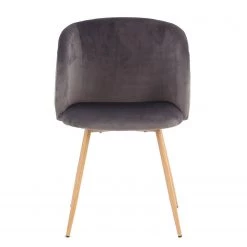 Kayoom Chaises capitonnées Celina (lot de 2) - Velours / Métal - Imitation hêtre - Gris -Meubles de salle à manger Soldes Magasin 1000214218 200529 06063500300 DETAILS P000000001000214218