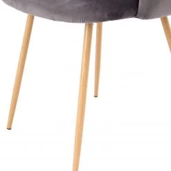 Kayoom Chaises capitonnées Celina (lot de 2) - Velours / Métal - Imitation hêtre - Gris -Meubles de salle à manger Soldes Magasin 1000214218 200529 06063700304 DETAILS P000000001000214218