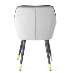 Kayoom Chaise à accoudoirs Amino - Velours / Acier - Gris / Doré -Meubles de salle à manger Soldes Magasin 1000214226 200529 06073300372 DETAILS P000000001000214226