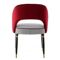 Kayoom Chaises capitonnées Courtney (lot de 2) - Velours / Partiellement en eucalyptus massif - Rouge / Doré -Meubles de salle à manger Soldes Magasin 1000214237 200529 06084500467 DETAILS P000000001000214237