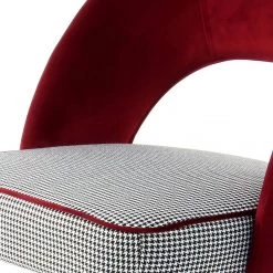 Kayoom Chaises capitonnées Courtney (lot de 2) - Velours / Partiellement en eucalyptus massif - Rouge / Doré -Meubles de salle à manger Soldes Magasin 1000214237 200529 06084600468 DETAILS P000000001000214237