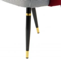 Kayoom Chaises capitonnées Courtney (lot de 2) - Velours / Partiellement en eucalyptus massif - Rouge / Doré -Meubles de salle à manger Soldes Magasin 1000214237 200529 06084700469 DETAILS P000000001000214237