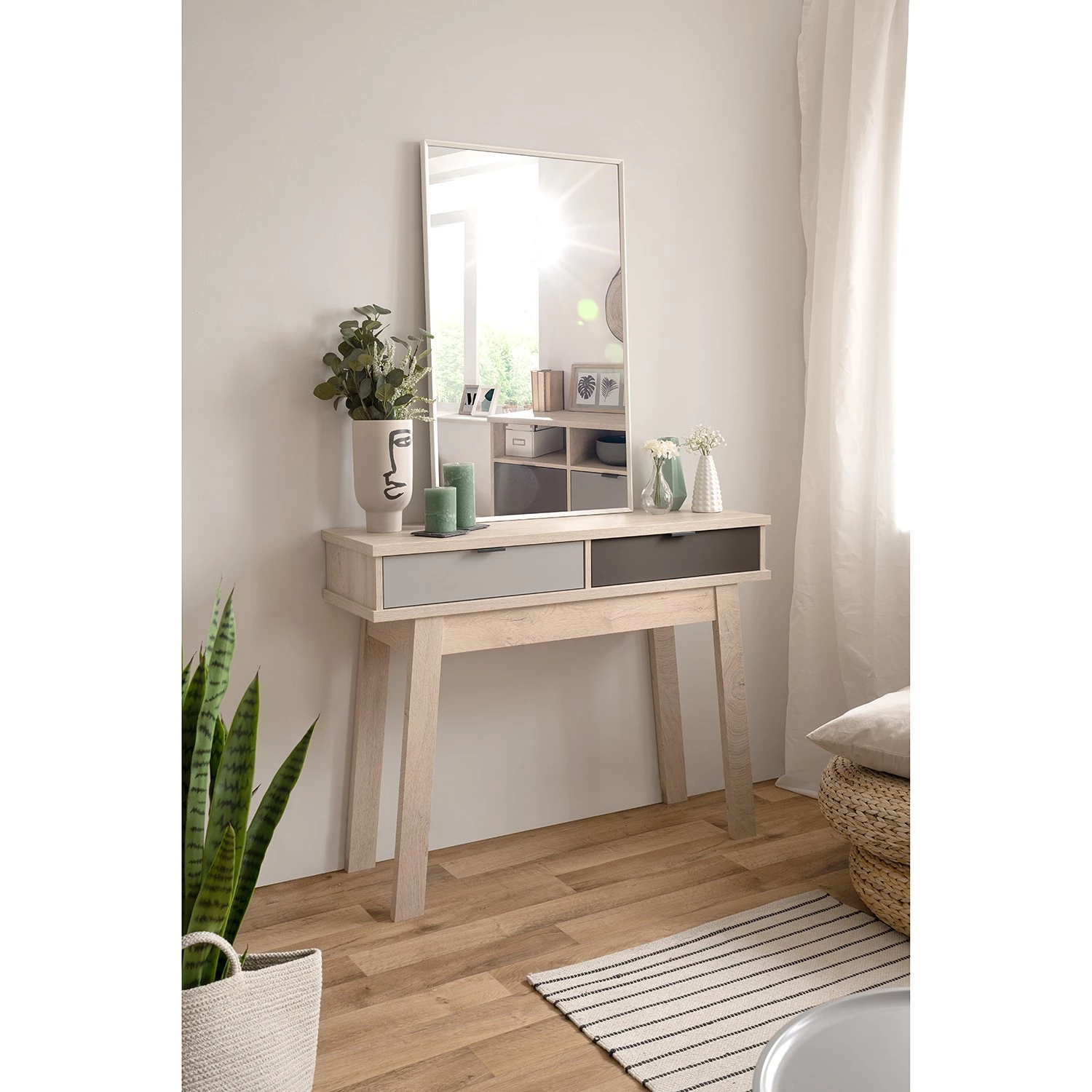 Mørteens Console Elysian - Gris / Imitation chêne 2 Mørteens Console Elysian - Gris / Imitation chêne – Image 2