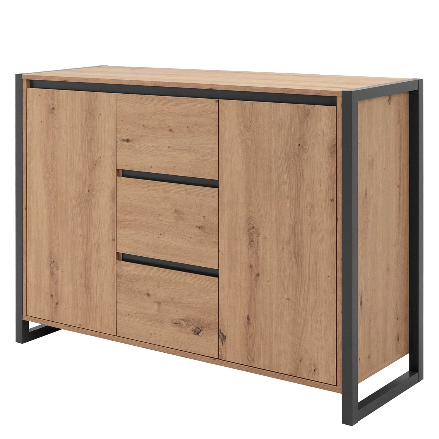 Red Living Buffet Denville II - Imitation chêne artisan / Anthracite 1 Red Living Buffet Denville II - Imitation chêne artisan / Anthracite