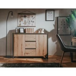 Red Living Buffet Denville II - Imitation chêne artisan / Anthracite 14 Red Living Buffet Denville II - Imitation chêne artisan / Anthracite -Meubles de salle à manger Soldes Magasin 1000214501 200608 14164700095 MOOD DETAILS P000000001000214501 mood