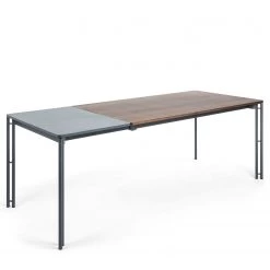 Norrwood Table Montels - Partiellement en noyer massif / Acier - Noyer / Noir -Meubles de salle à manger Soldes Magasin 1000214935 200608 06190000191 DETAILS P000000001000214935