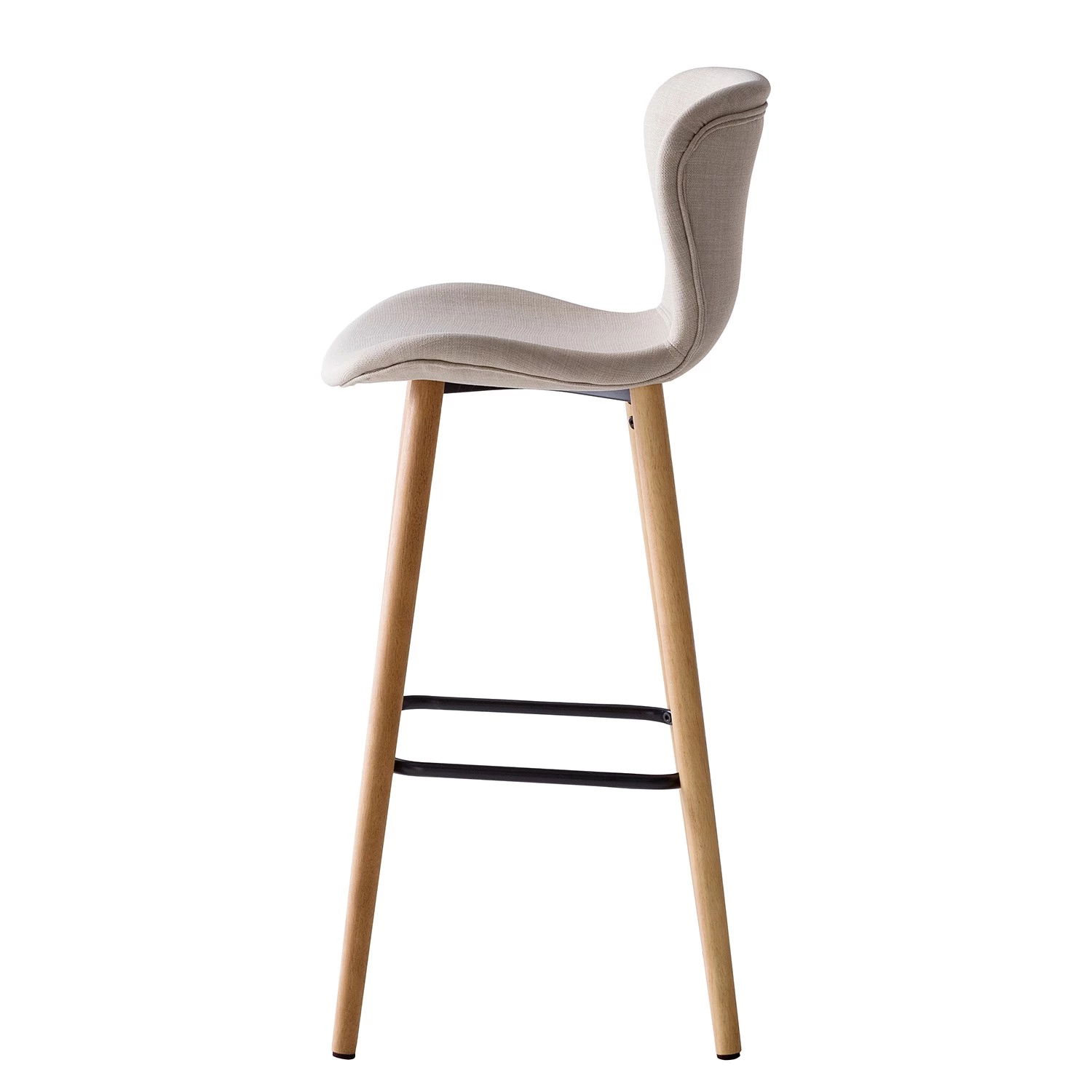 Mørteens Chaises de bar Livaras (lot de 2) - Hévéa massif - Hévéa - Tissu Radis: Crème 4 Mørteens Chaises de bar Livaras (lot de 2) - Hévéa massif - Hévéa - Tissu Radis: Crème – Image 4
