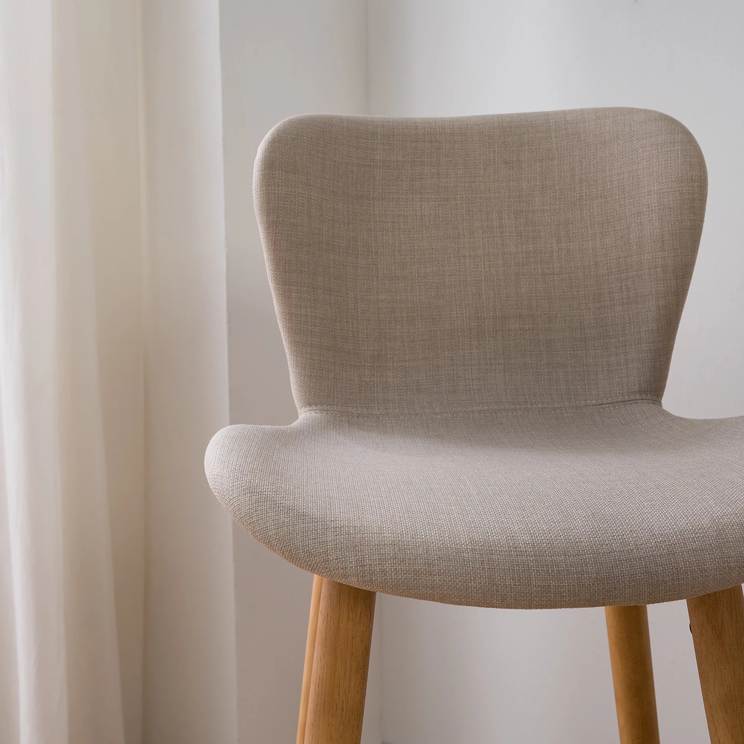 Mørteens Chaises de bar Livaras (lot de 2) - Hévéa massif - Hévéa - Tissu Radis: Crème 15 Mørteens Chaises de bar Livaras (lot de 2) - Hévéa massif - Hévéa - Tissu Radis: Crème – Image 15