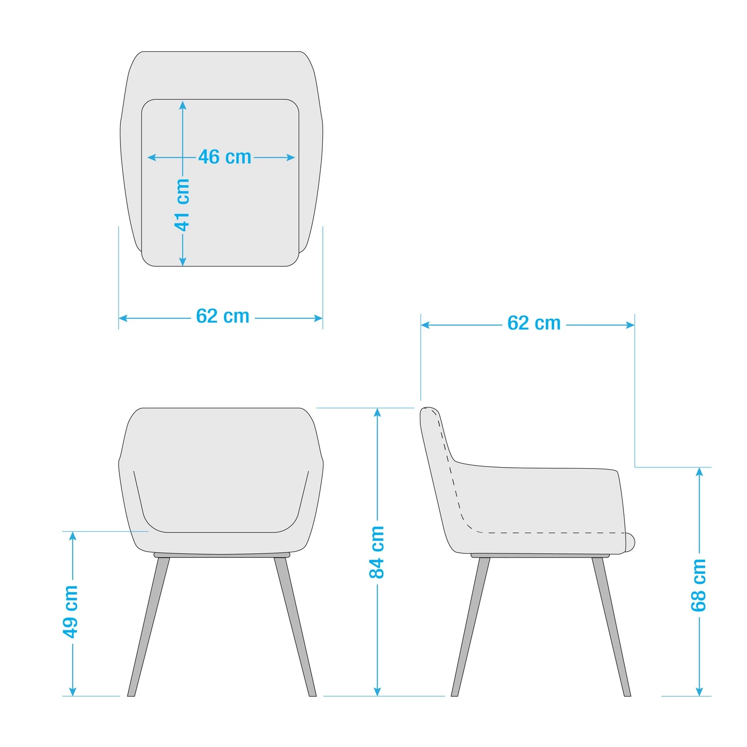 Mørteens Chaises à accoudoirs Nicholas XXL - Tissu Cors: Gris menthe - 1 chaise 12 Mørteens Chaises à accoudoirs Nicholas XXL - Tissu Cors: Gris menthe - 1 chaise – Image 12