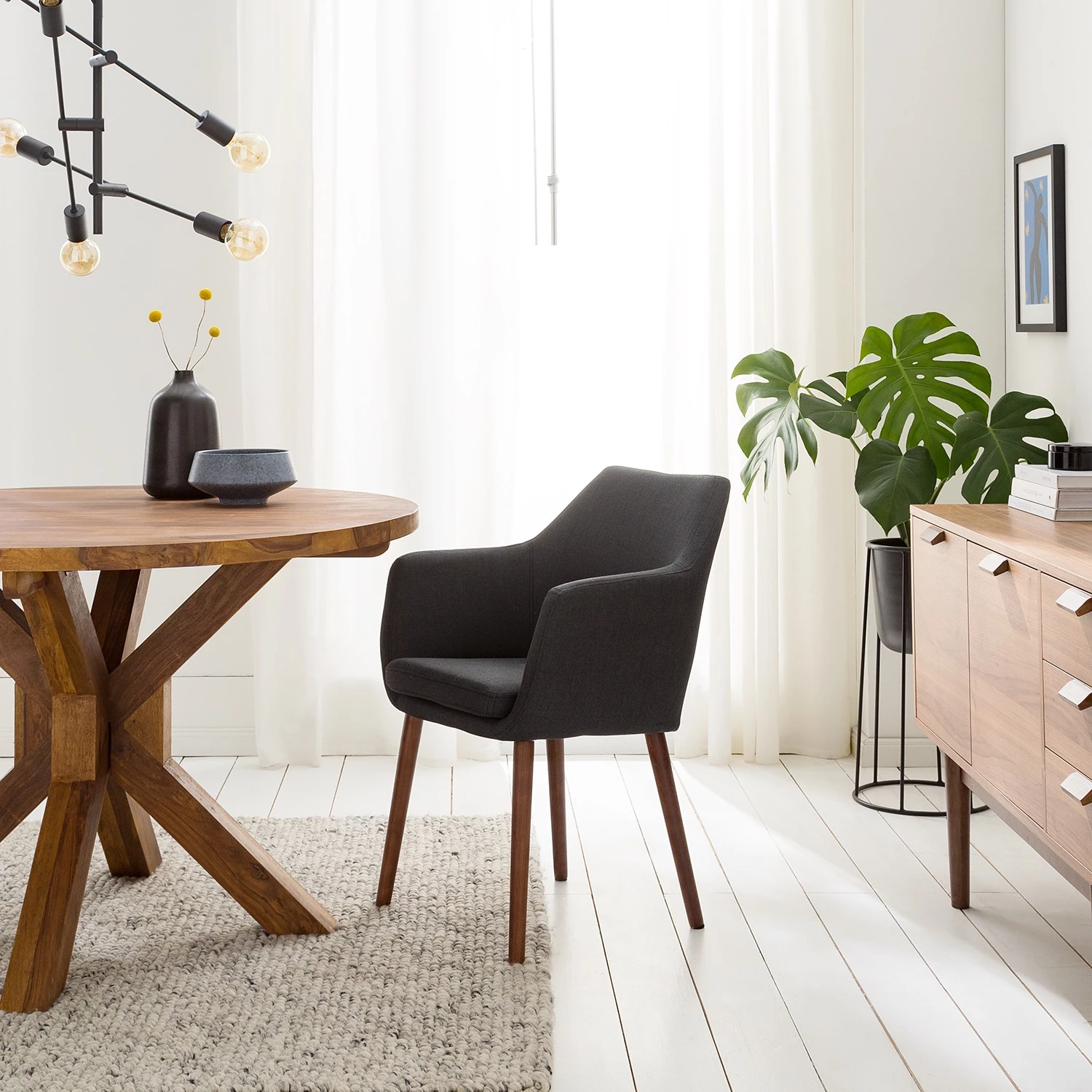 Mørteens Chaises à accoudoirs Nicholas I - Tissu Cors: Anthracite - 1 chaise 16 Mørteens Chaises à accoudoirs Nicholas I - Tissu Cors: Anthracite - 1 chaise – Image 16