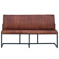 Ars manufacti Banquette Wylie - Cuir / Fer - Marron vintage / Noir -Meubles de salle à manger Soldes Magasin 1000215577 210409 14583700015 DETAILS P000000001000215577
