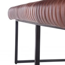 Ars manufacti Banquette Wylie - Cuir / Fer - Marron vintage / Noir -Meubles de salle à manger Soldes Magasin 1000215577 210420 11083200064 DETAILS P000000001000215577