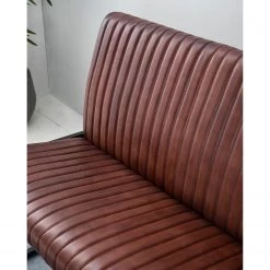 Ars manufacti Banquette Wylie - Cuir / Fer - Marron vintage / Noir -Meubles de salle à manger Soldes Magasin 1000215577 210505 15060200002 DETAILS P000000001000215577