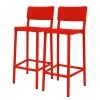 Blanke Design Chaises de bar Lisboa I (lot de 2) - Rouge pastel