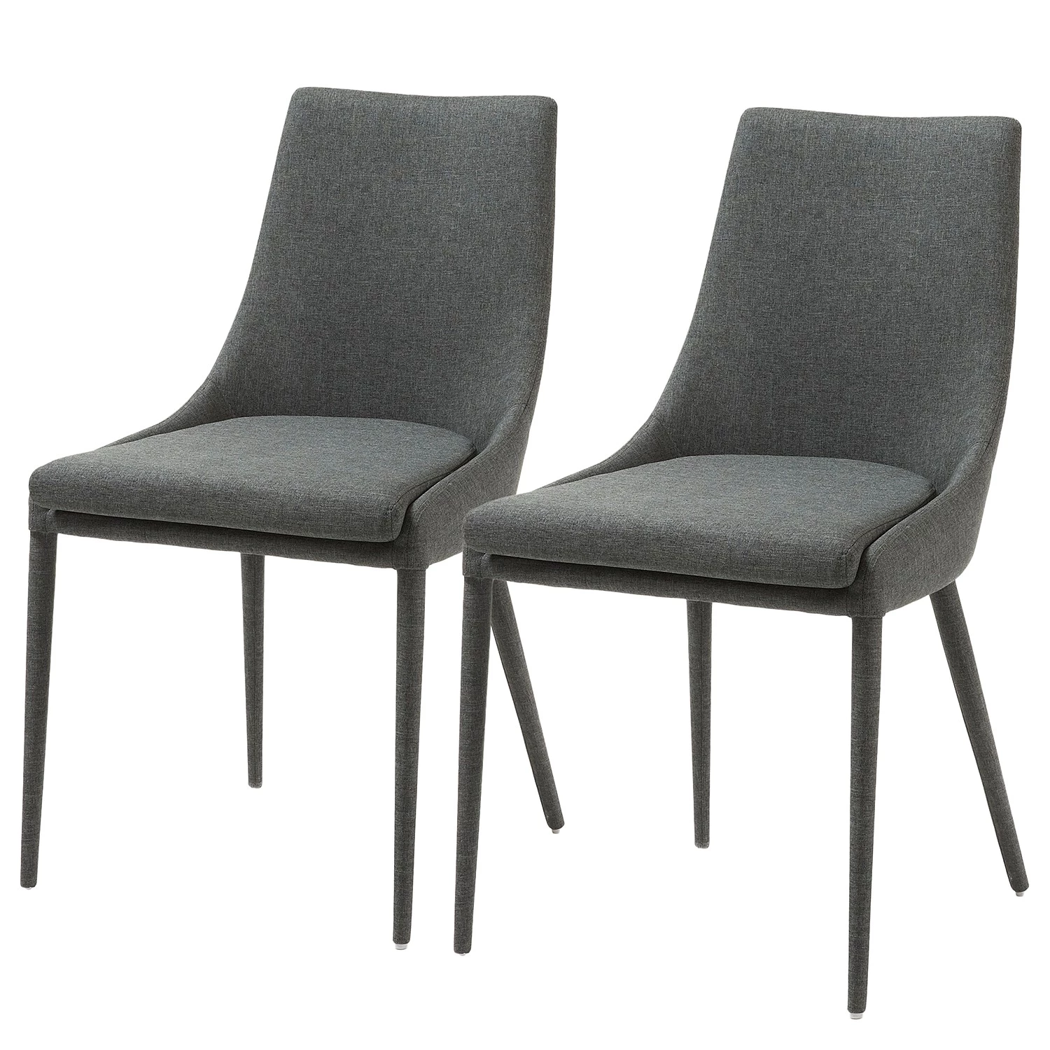 Loftscape Chaises capitonnées Doyline I (lot de 2) - Tissu / Acier - Gris foncé 1 Loftscape Chaises capitonnées Doyline I (lot de 2) - Tissu / Acier - Gris foncé